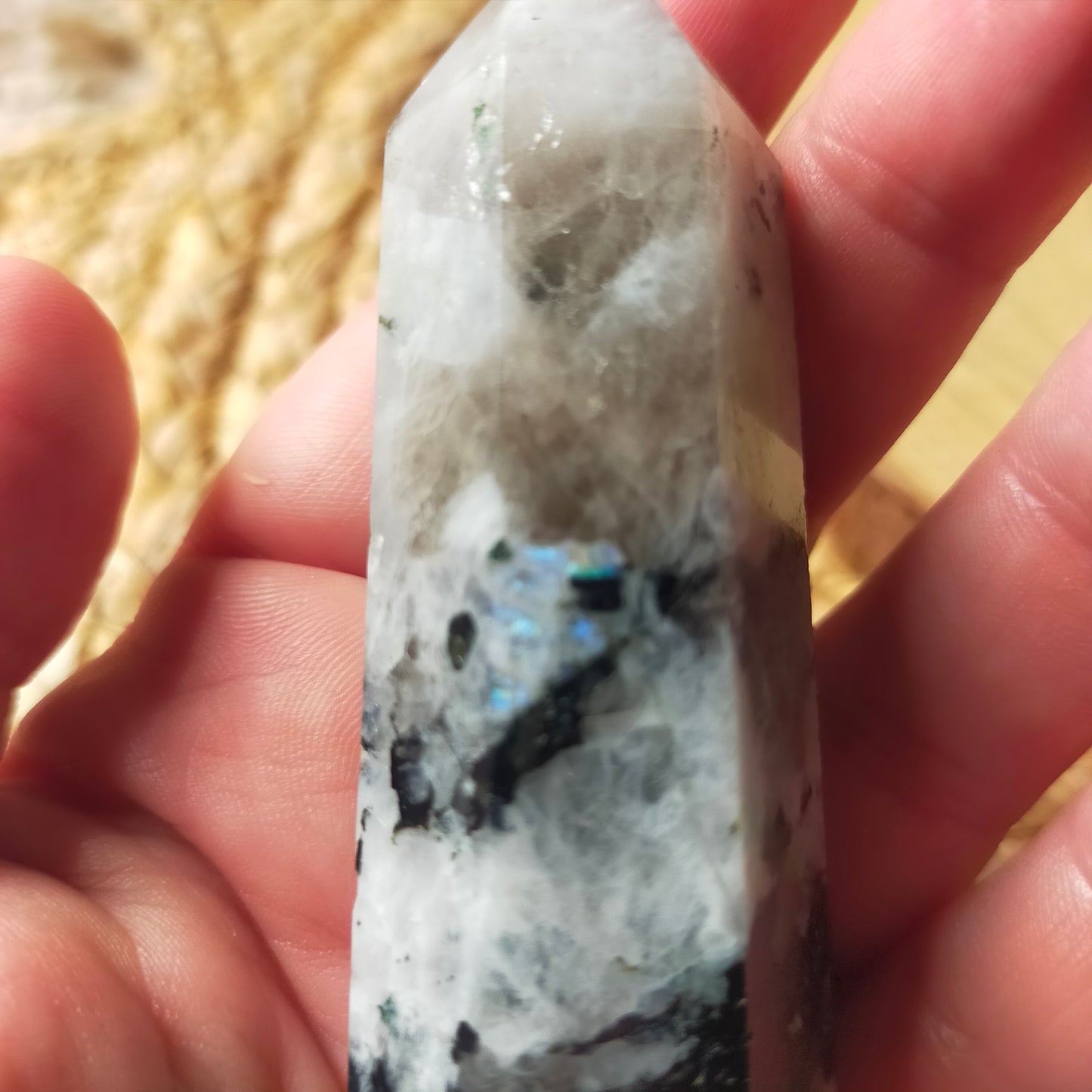 Rainbow Moonstone Point