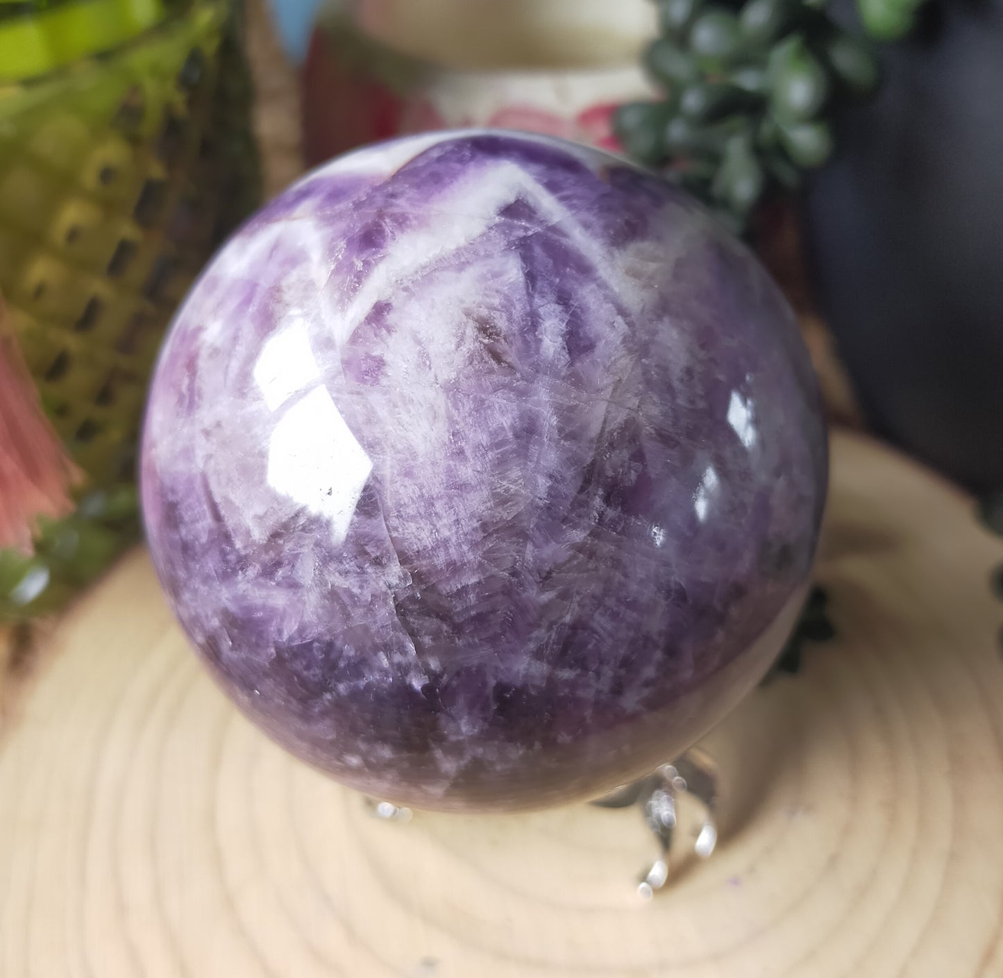 Chevron Amethyst Sphere