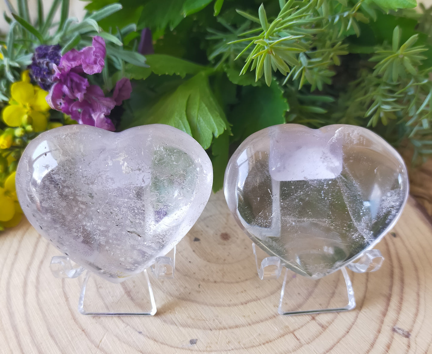 Small Clear Quartz Hearts