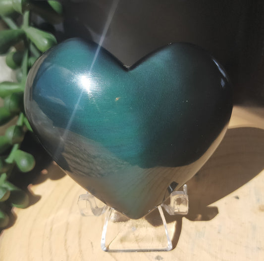 Rainbow Obsidian Heart