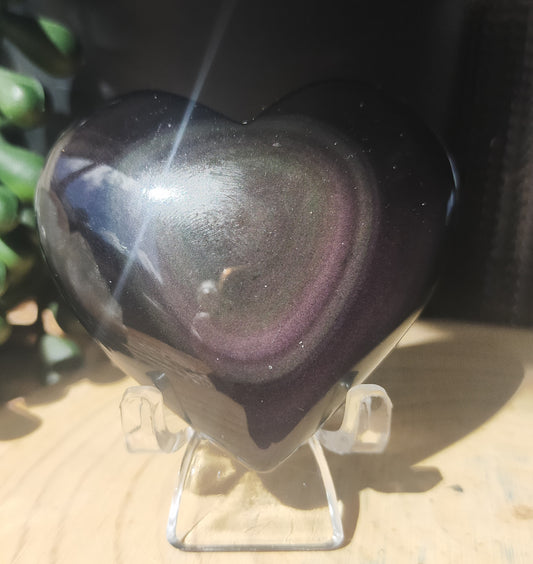 Rainbow Obsidian Heart