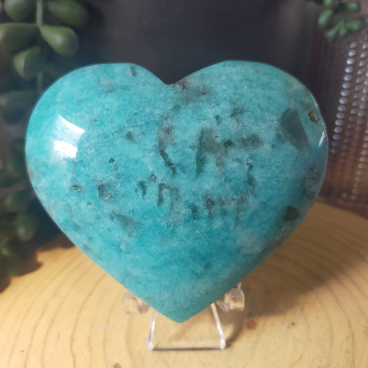 Amazonite with Smokey Quartz Heart