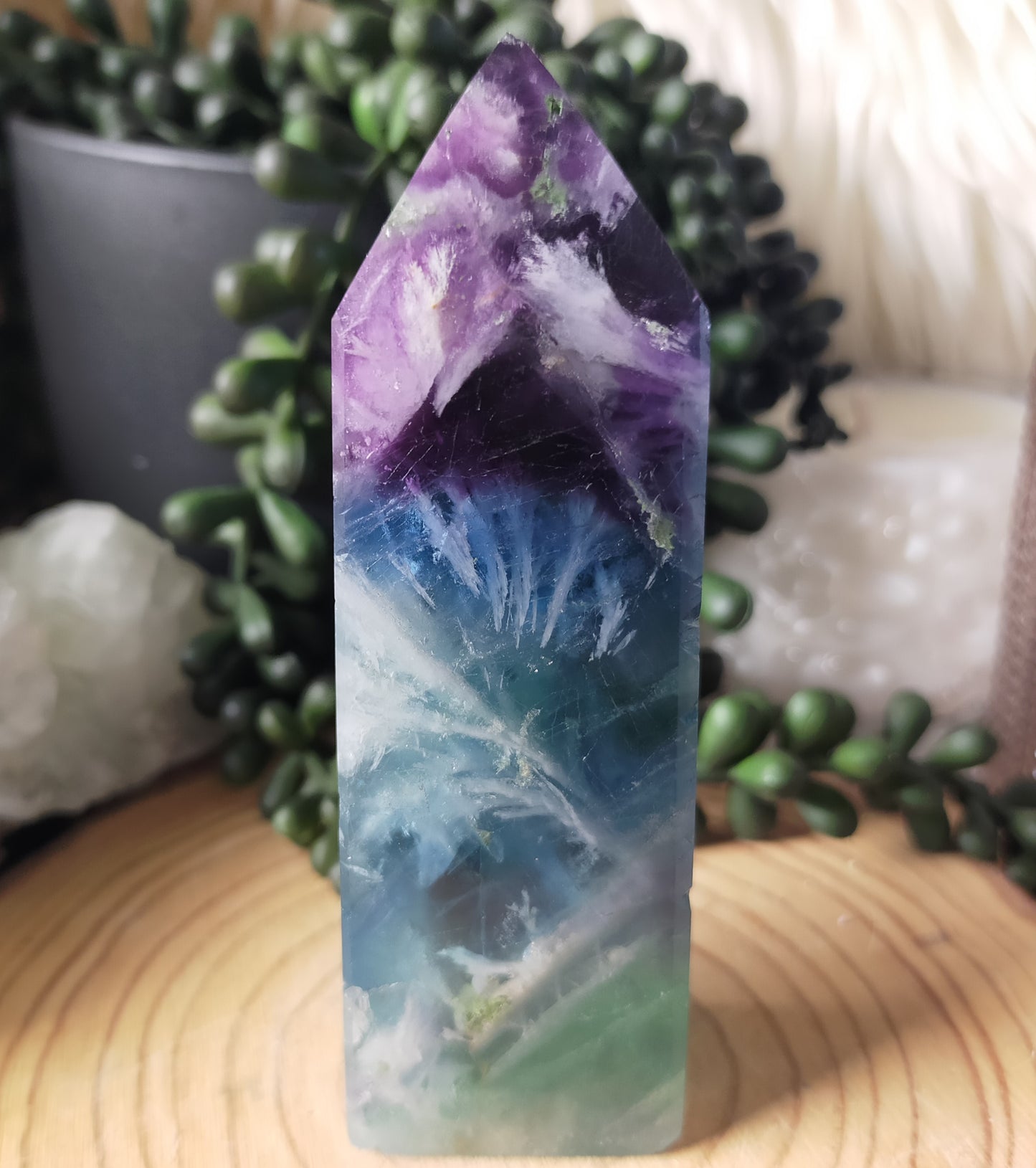 Feather Fluorite Point