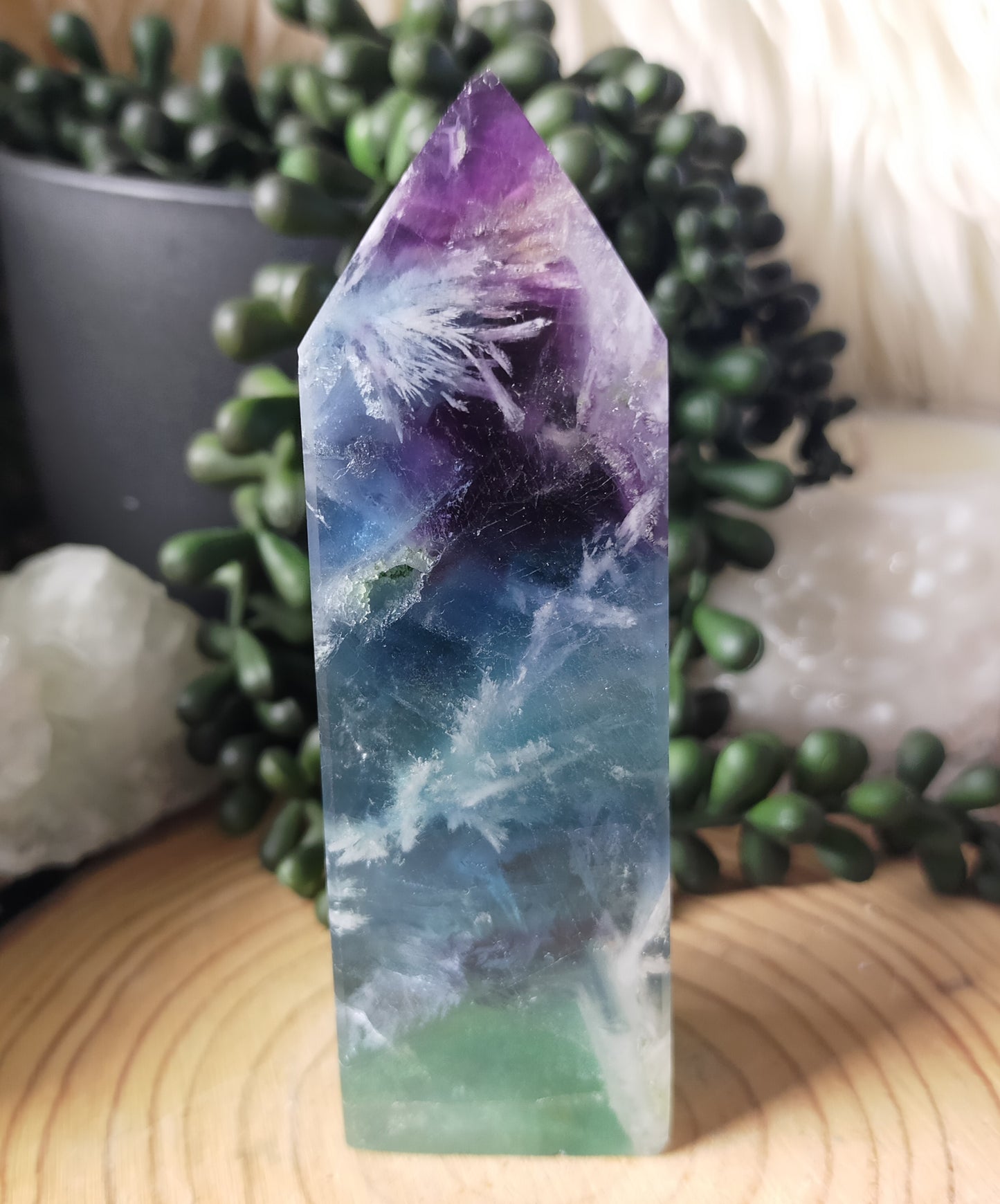 Feather Fluorite Point