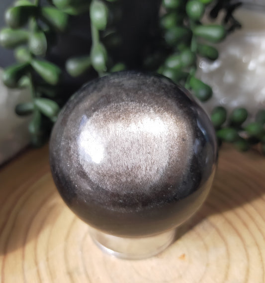 Silver Sheen Obsidian Sphere