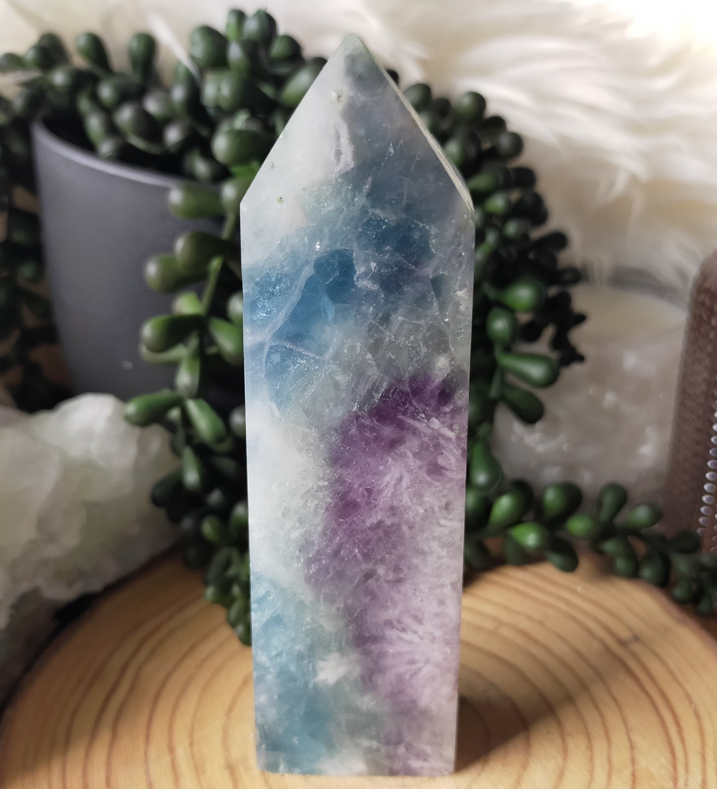 Feather Fluorite Point