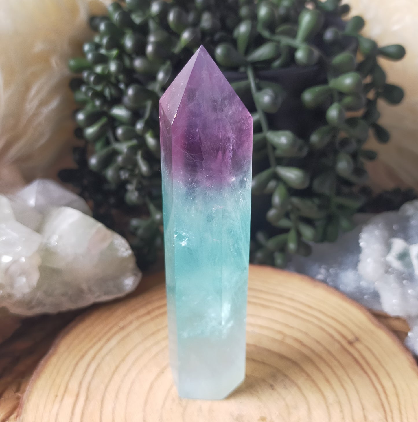 Watermelon Fluorite Point