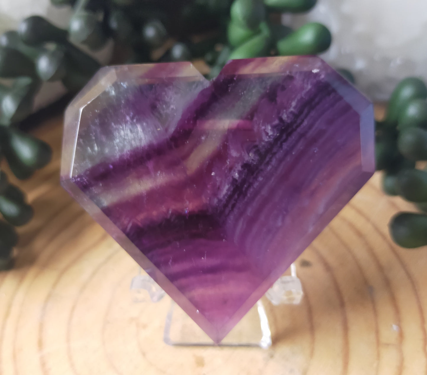 Faceted Fluorite Heart