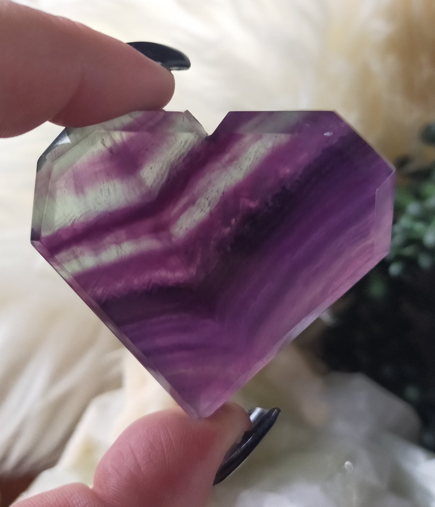 Faceted Fluorite Heart