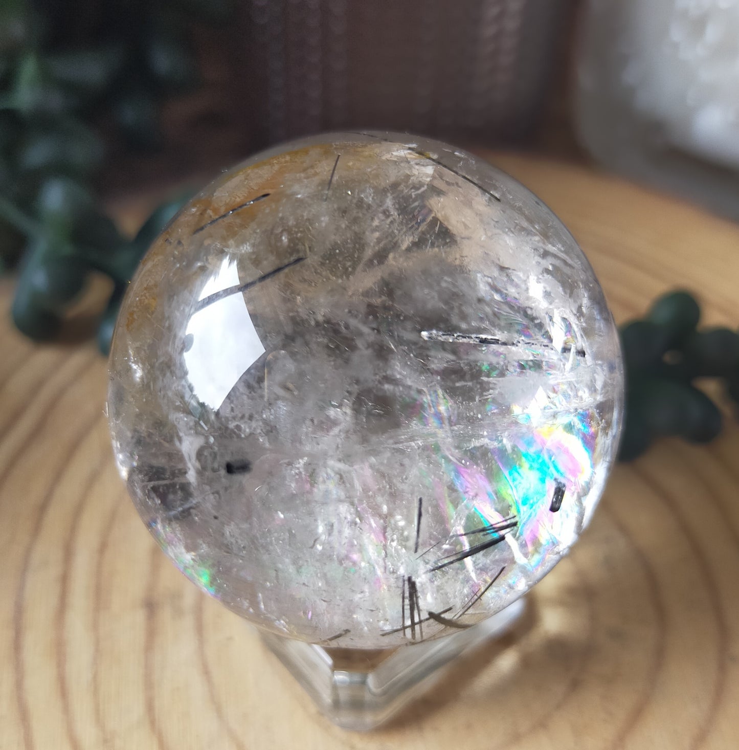 Black Tourmaline in Quartz Sphere