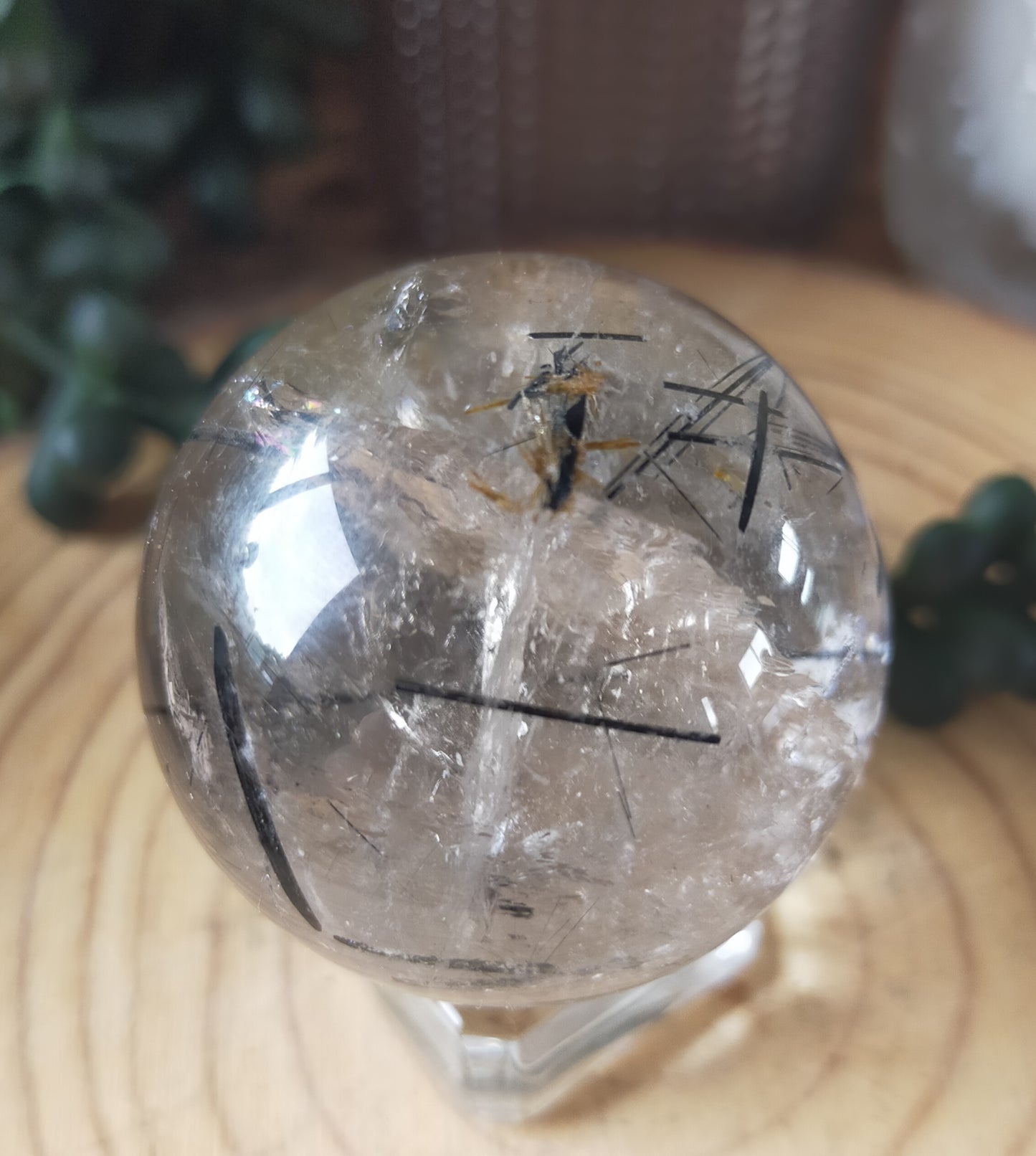 Black Tourmaline in Quartz Sphere