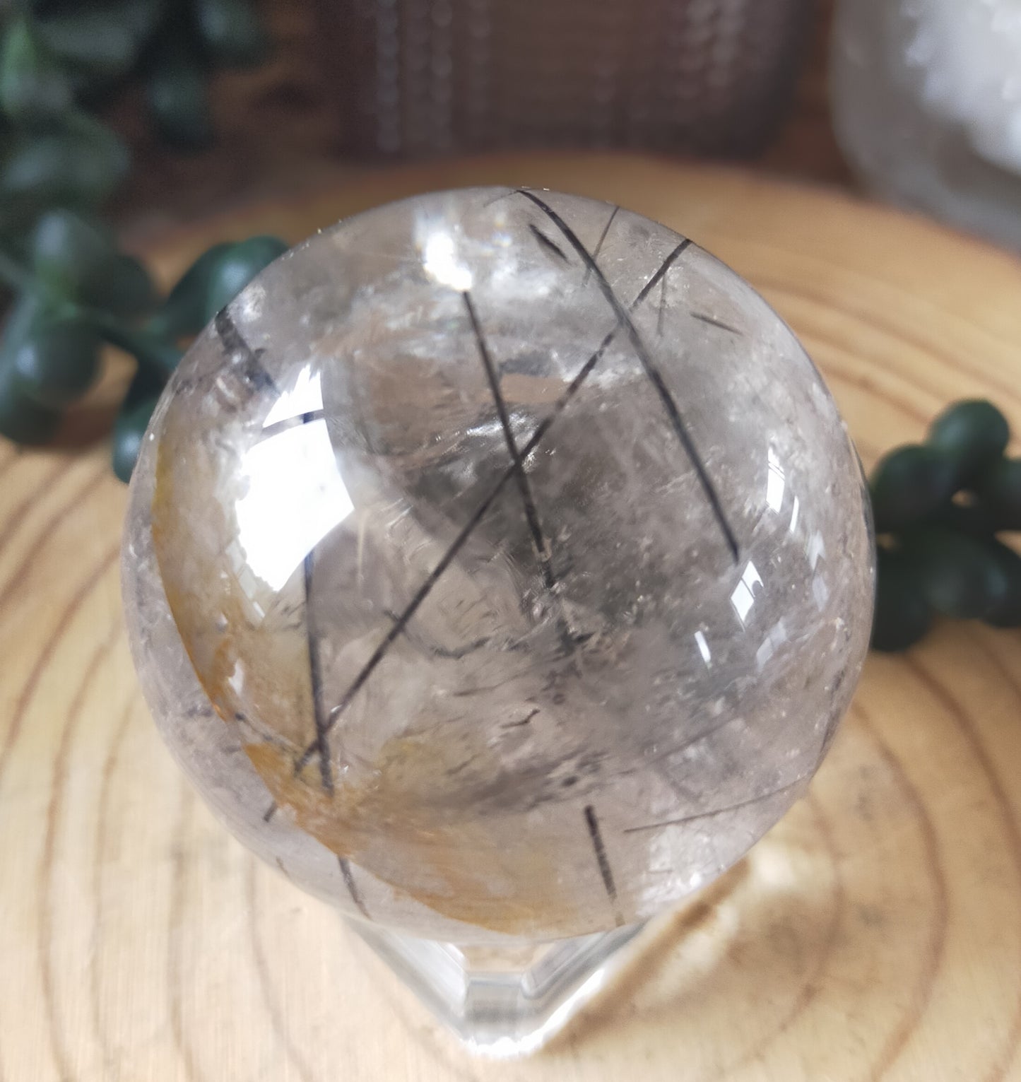 Black Tourmaline in Quartz Sphere