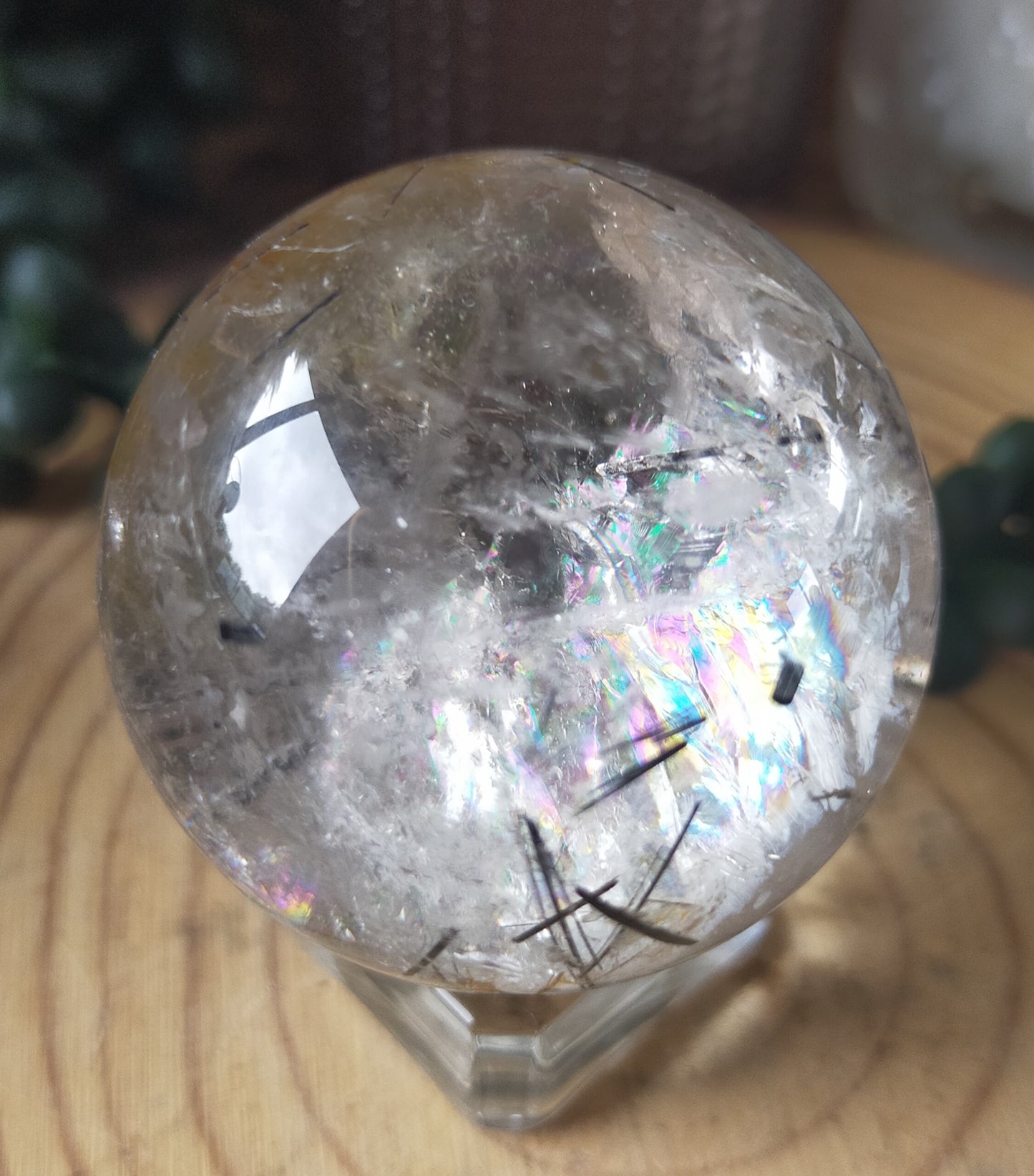 Black Tourmaline in Quartz Sphere