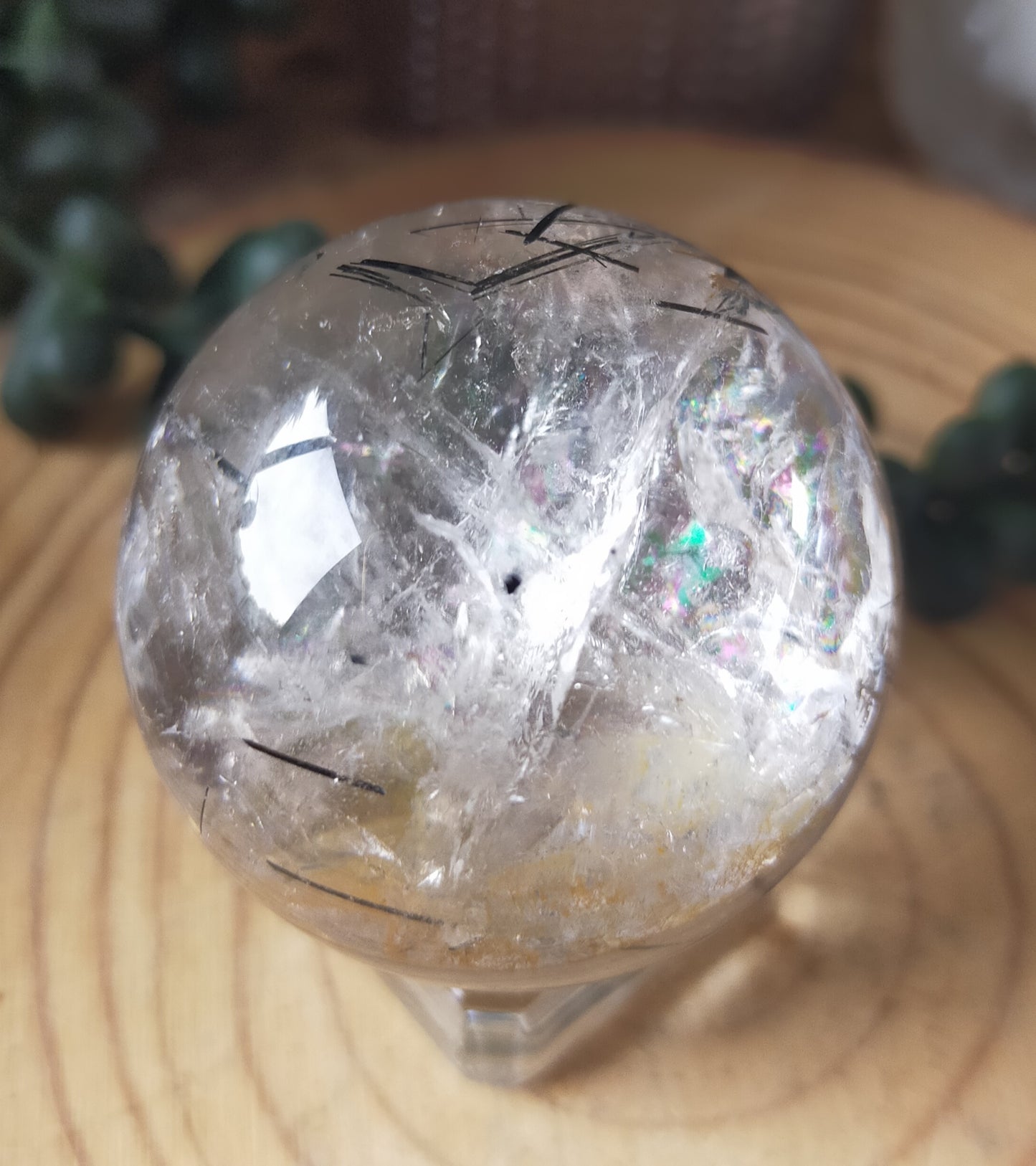 Black Tourmaline in Quartz Sphere