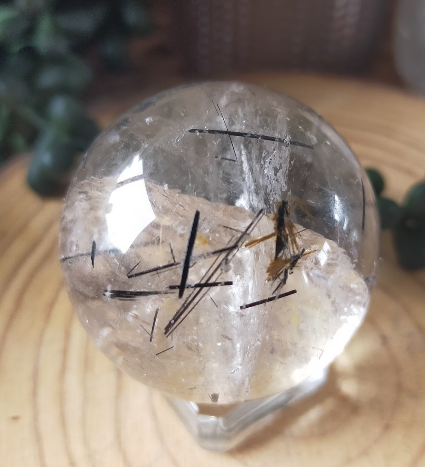 Black Tourmaline in Quartz Sphere