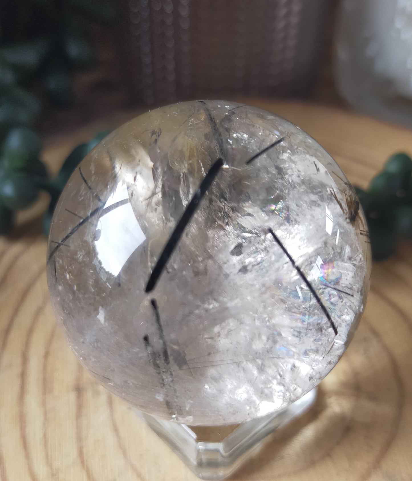 Black Tourmaline in Quartz Sphere