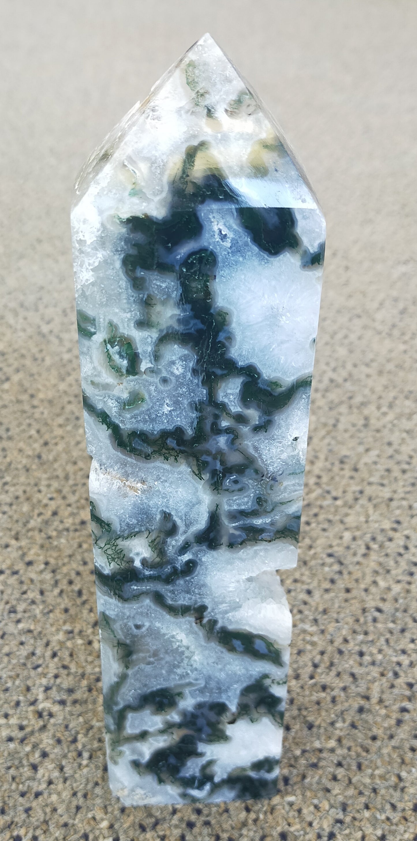 Druzy Moss Agate Tower