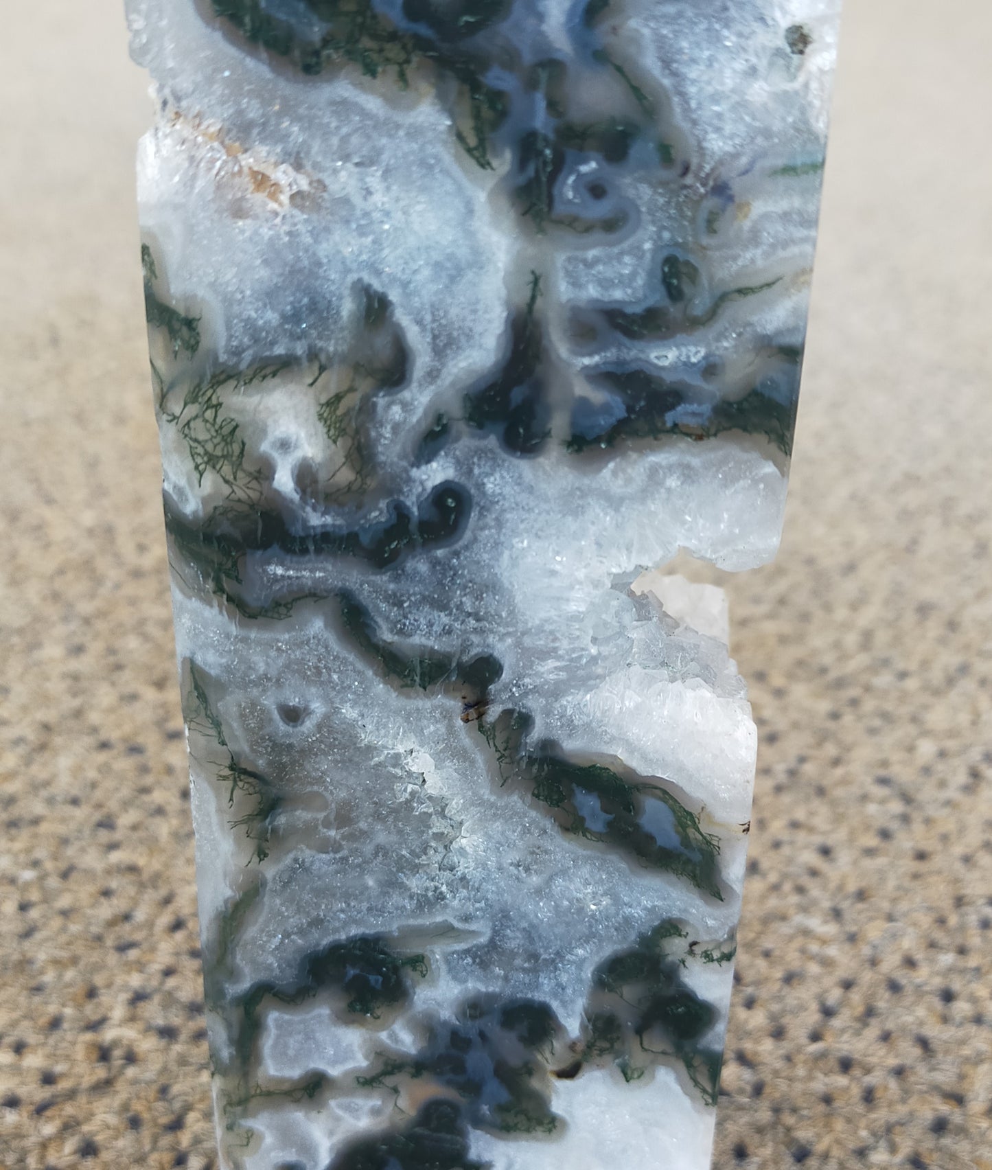 Druzy Moss Agate Tower