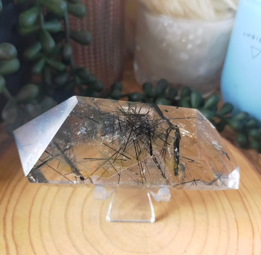 Black Tourmaline in Quartz Freeform