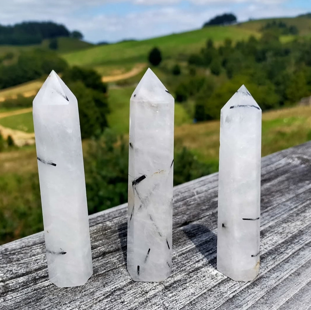 Black Tourmaline in Quartz Point