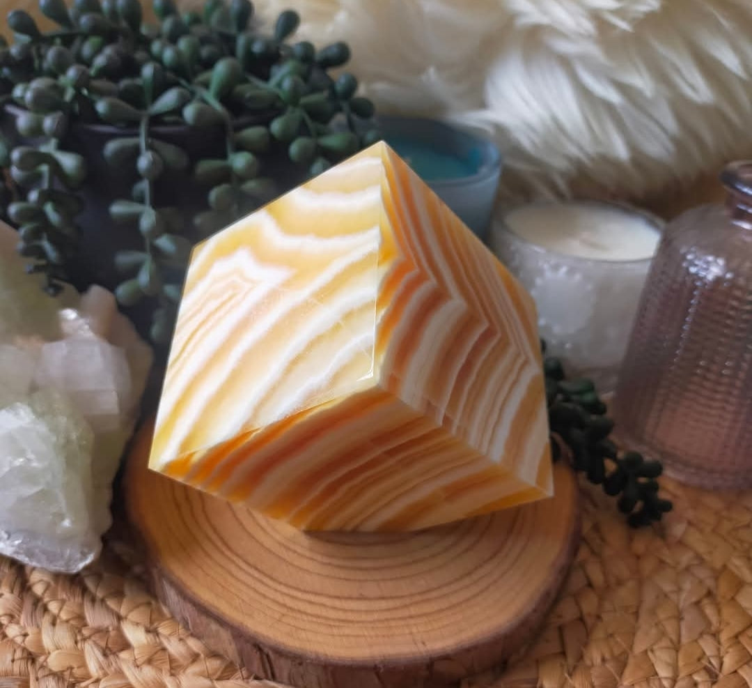 Yellow Calcite Cube