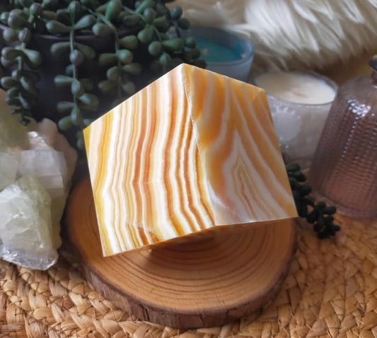 Yellow Calcite Cube