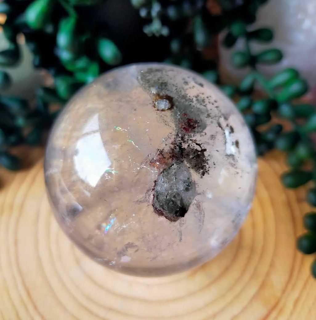 Clear Quartz Sphere with Garden Inclusions