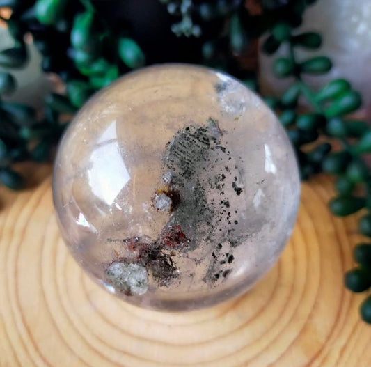 Clear Quartz Sphere with Garden Inclusions