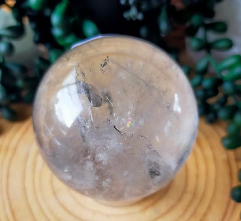 Clear Quartz Sphere with Garden Inclusions