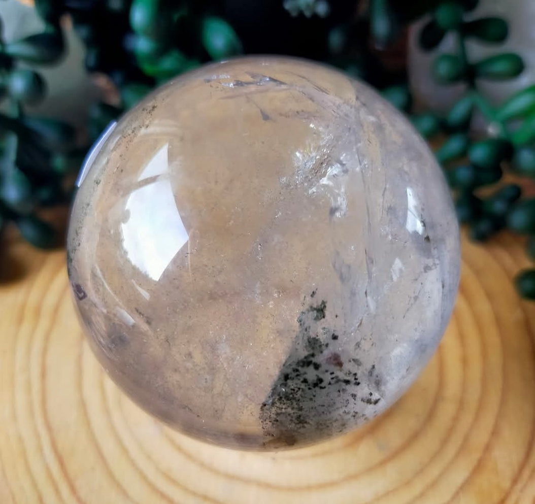 Clear Quartz Sphere with Garden Inclusions