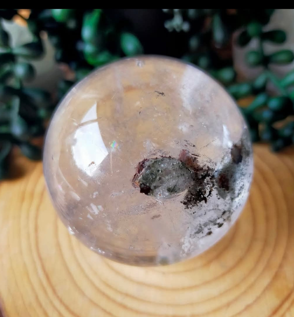 Clear Quartz Sphere with Garden Inclusions