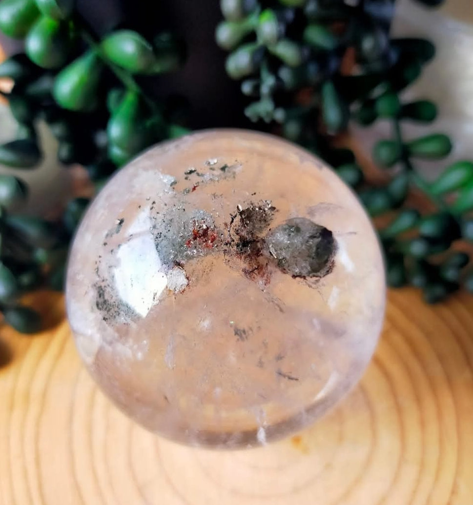 Clear Quartz Sphere with Garden Inclusions