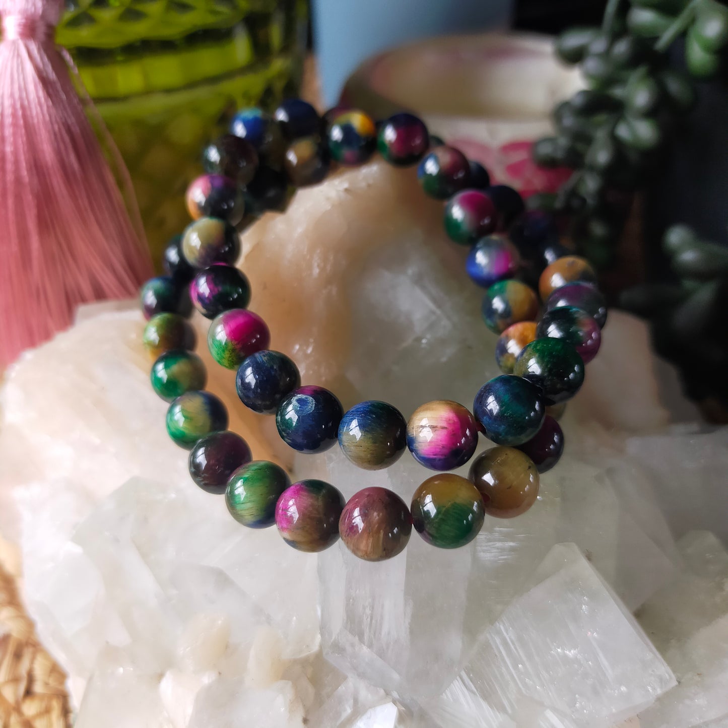 Floral Burst Tigers Eye Bracelet