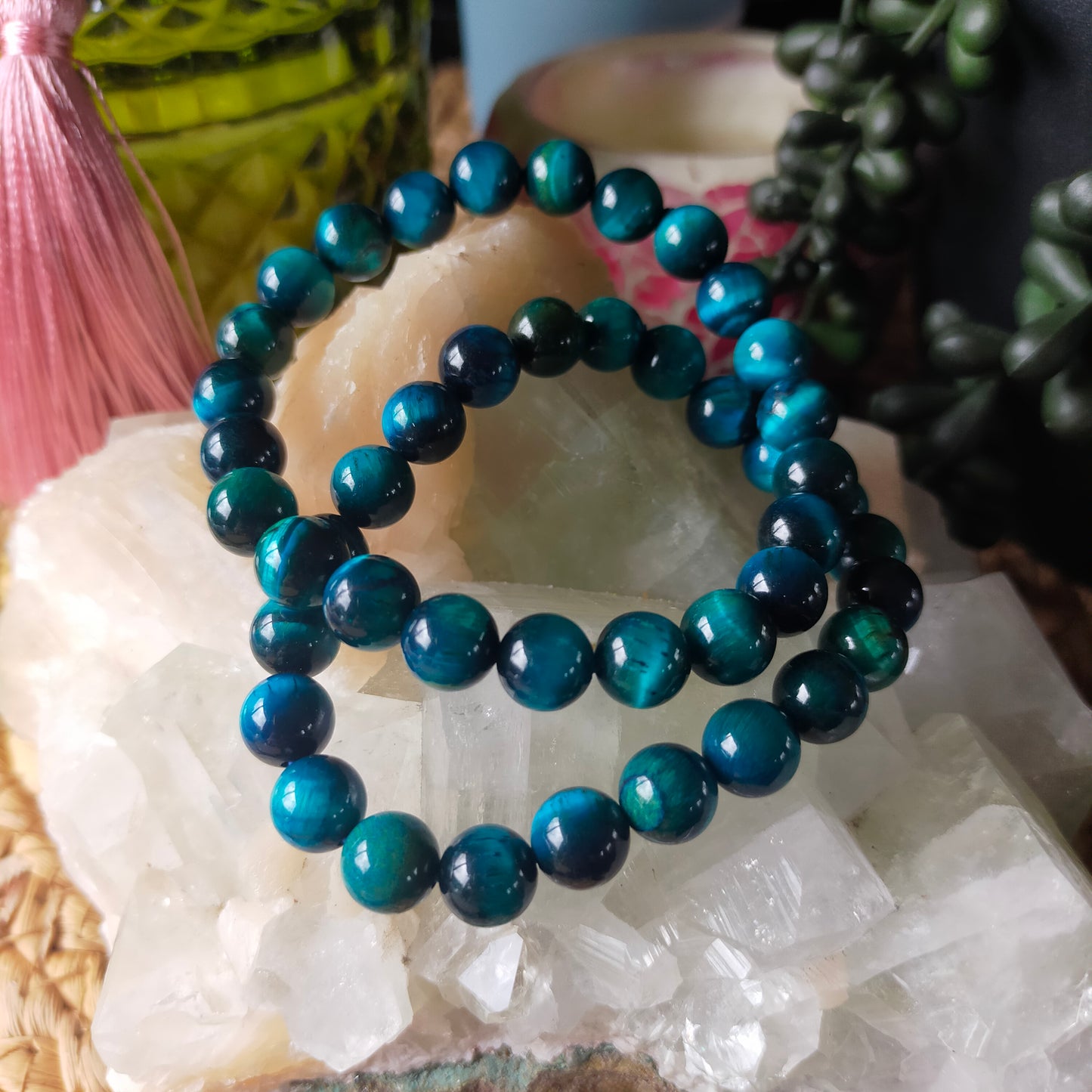 Green/Blue Tigers Eye Bracelet