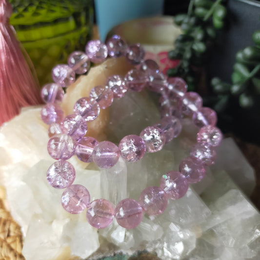 Pink Crackled Bracelet