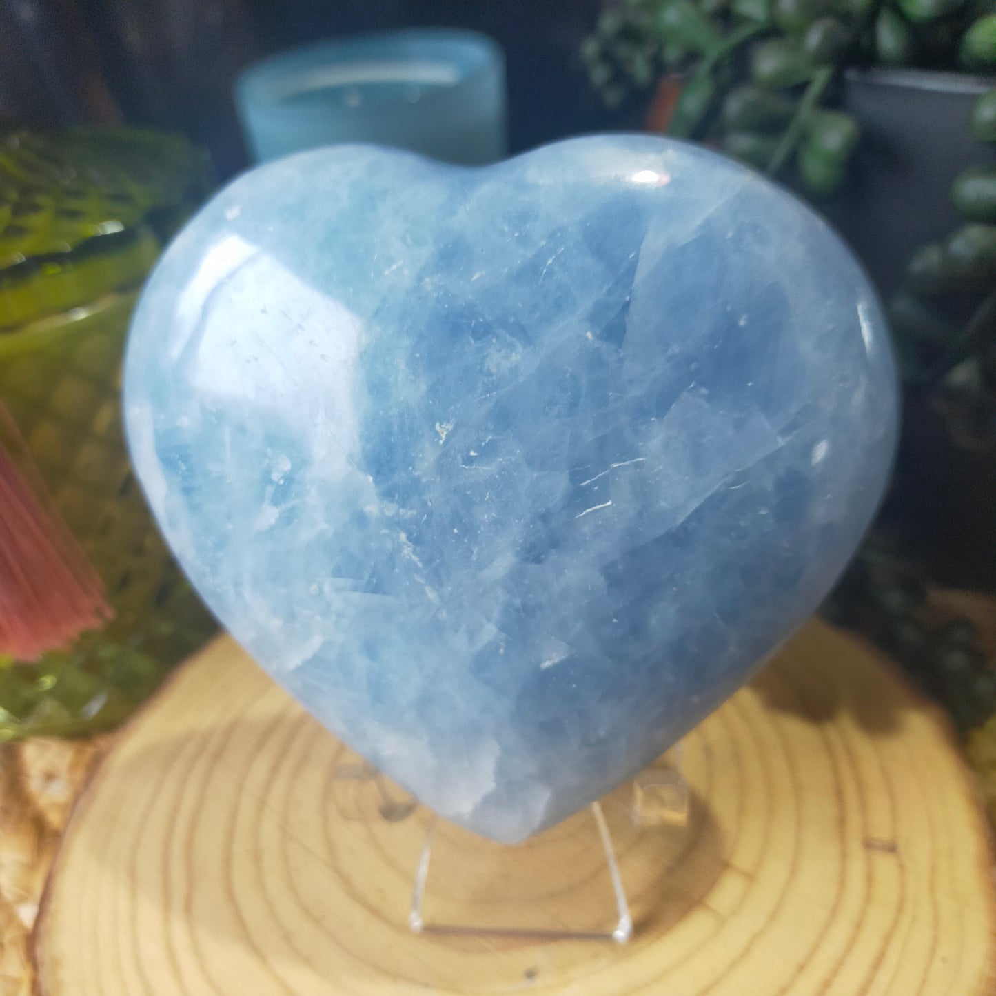 Large Blue Calcite Heart