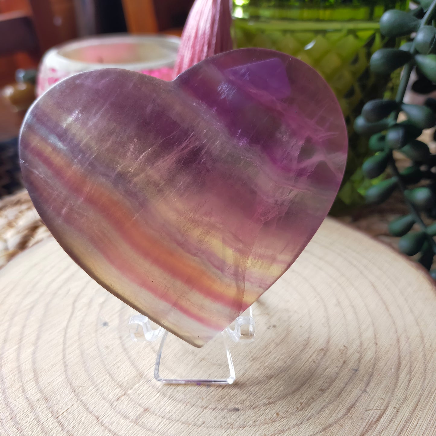 Gorgeous Candy Fluorite Heart