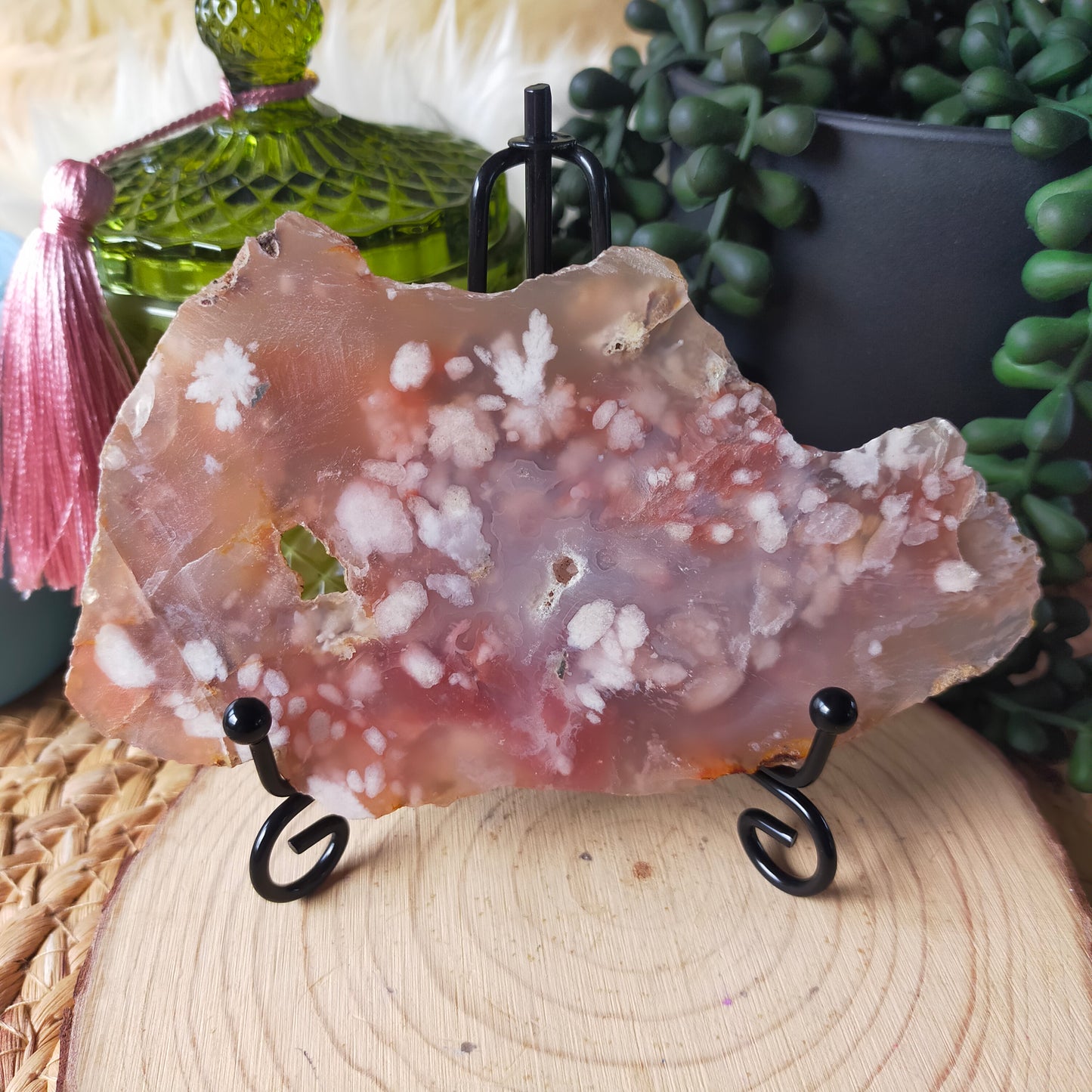 Pink Flower Agate Slab