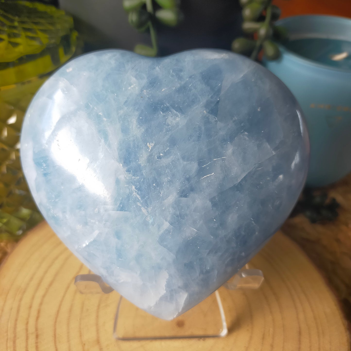 Large Blue Calcite Heart