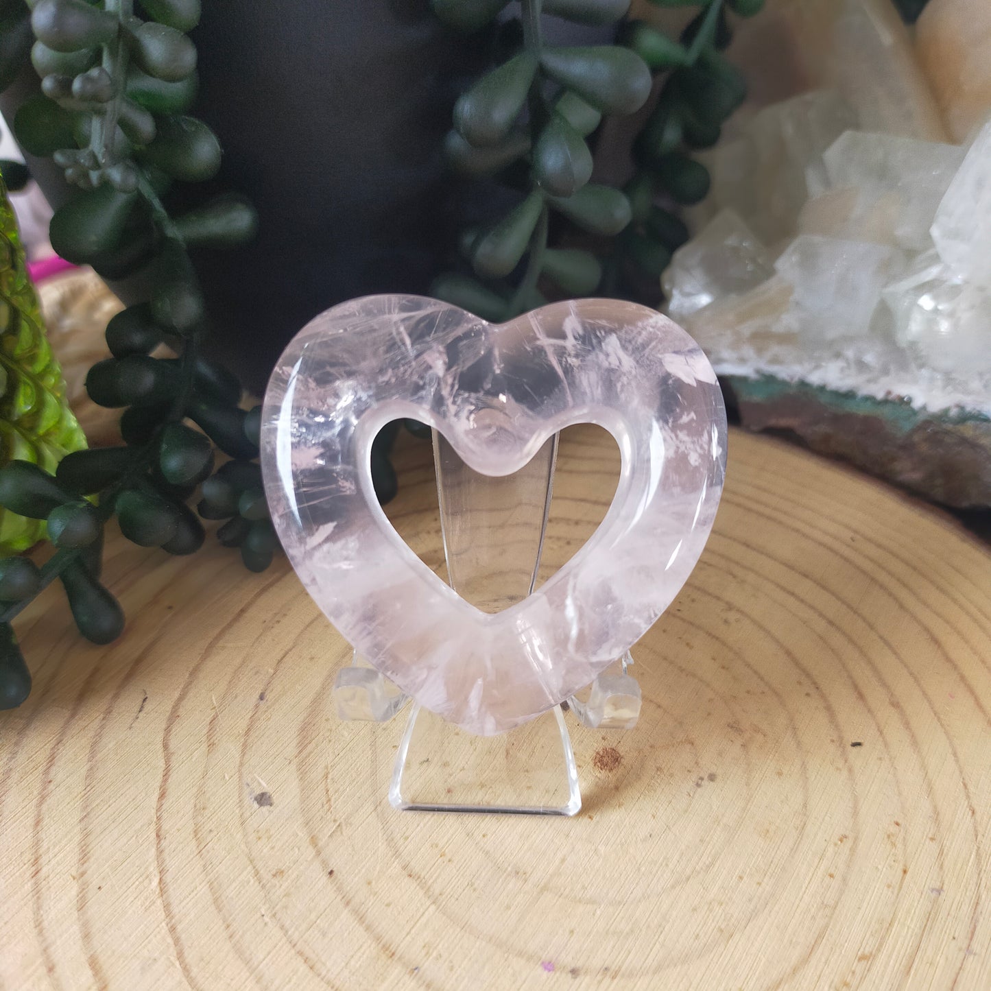 Rose Quartz Hollow Heart