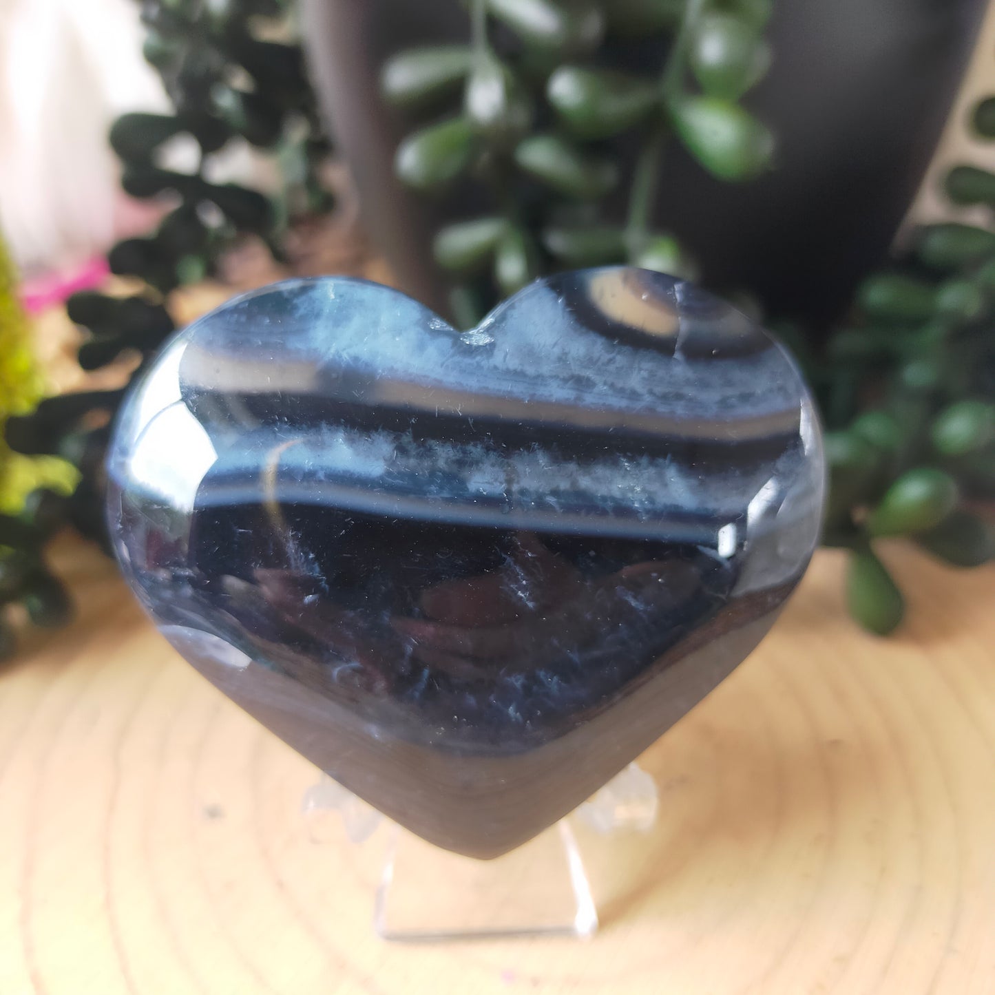 Black Agate Heart