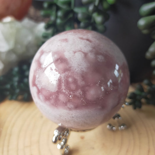 Pink Flower Agate Sphere