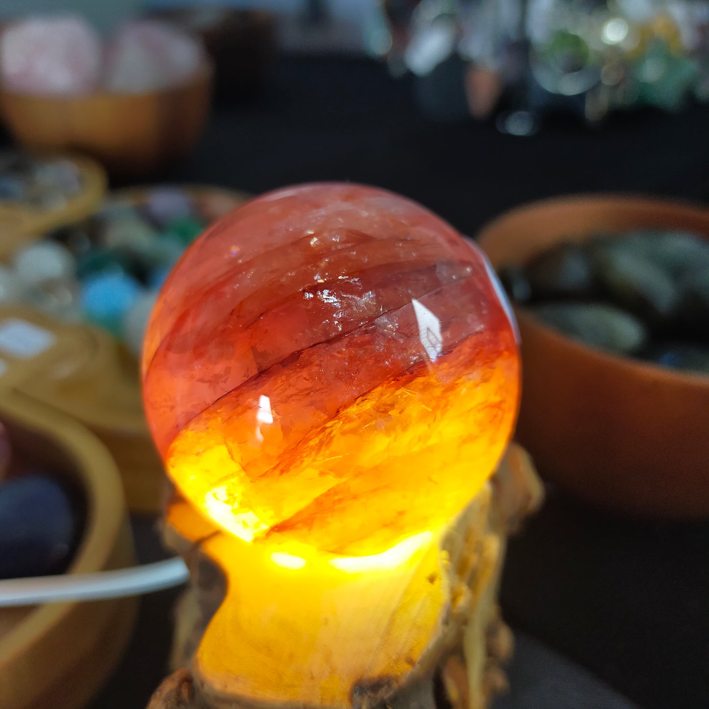 Amazing Fire Quartz Sphere