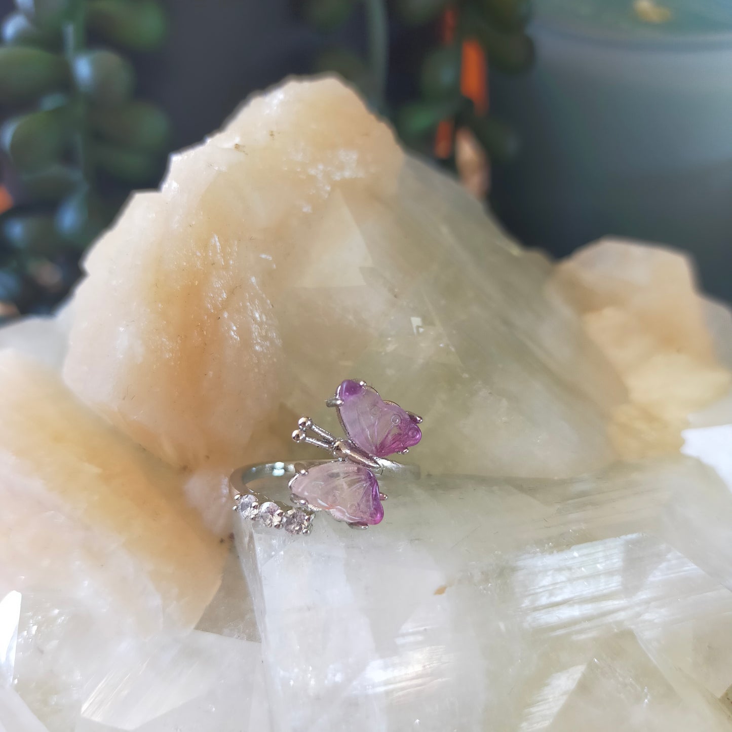 Fluorite Butterfly Ring