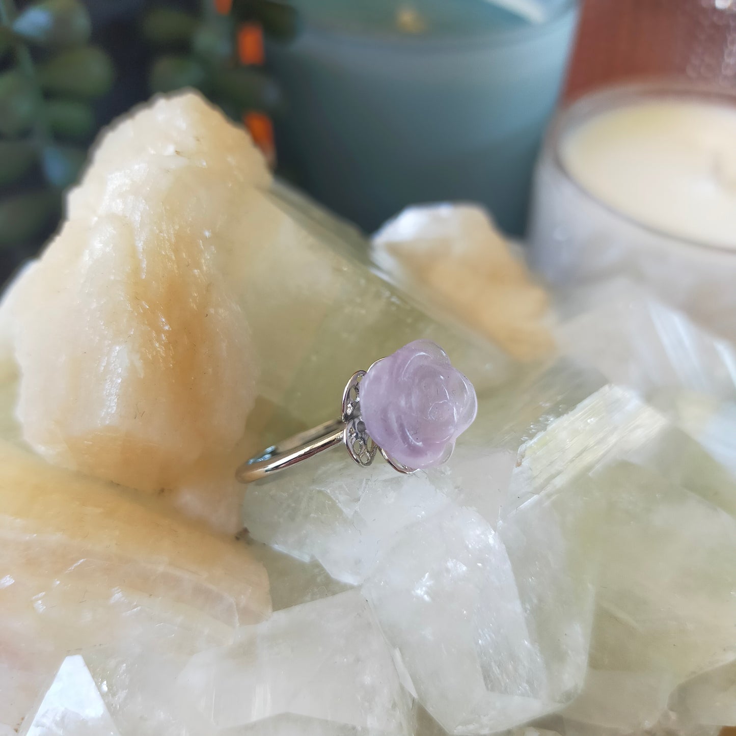 Fluorite Rose Ring