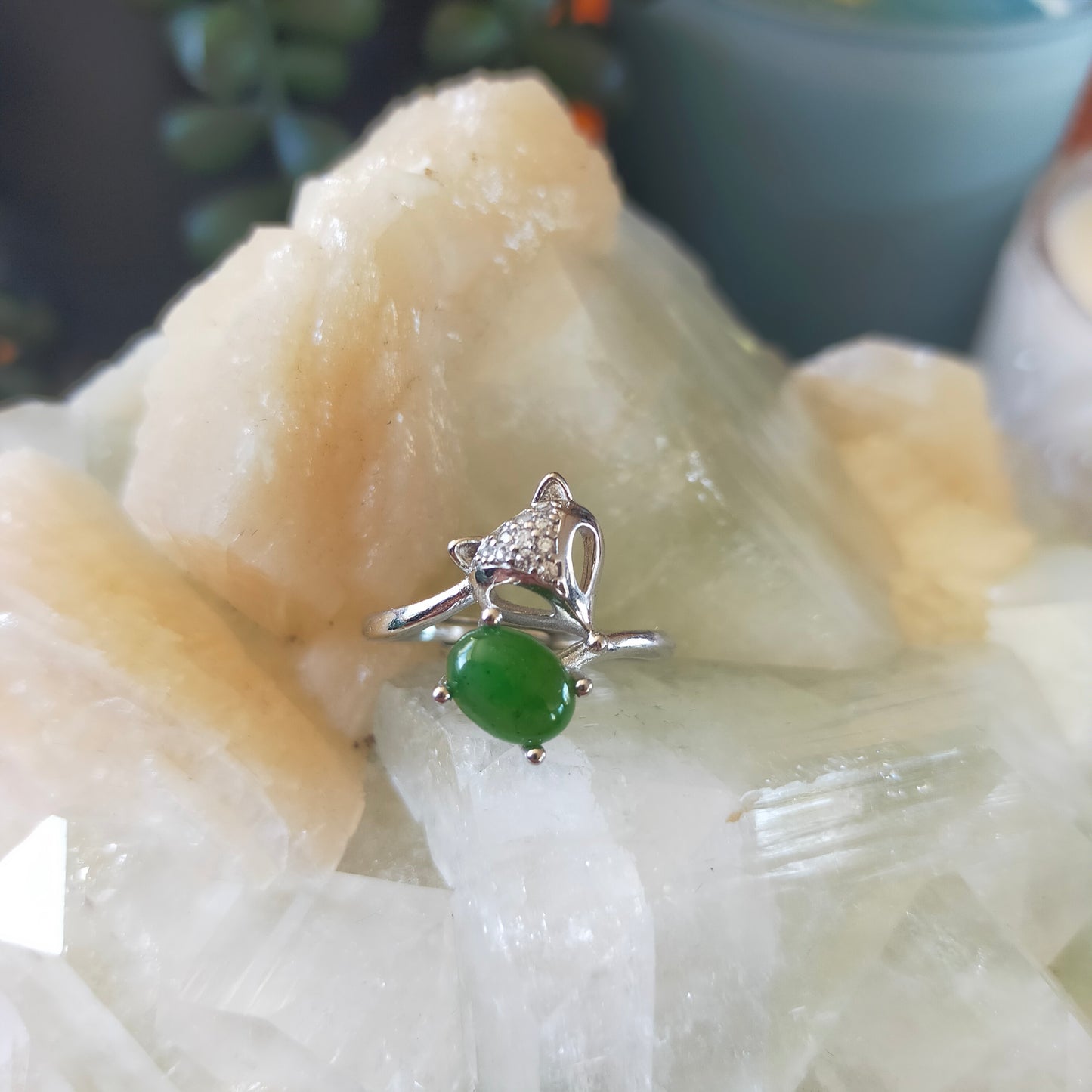 Jade fox ring