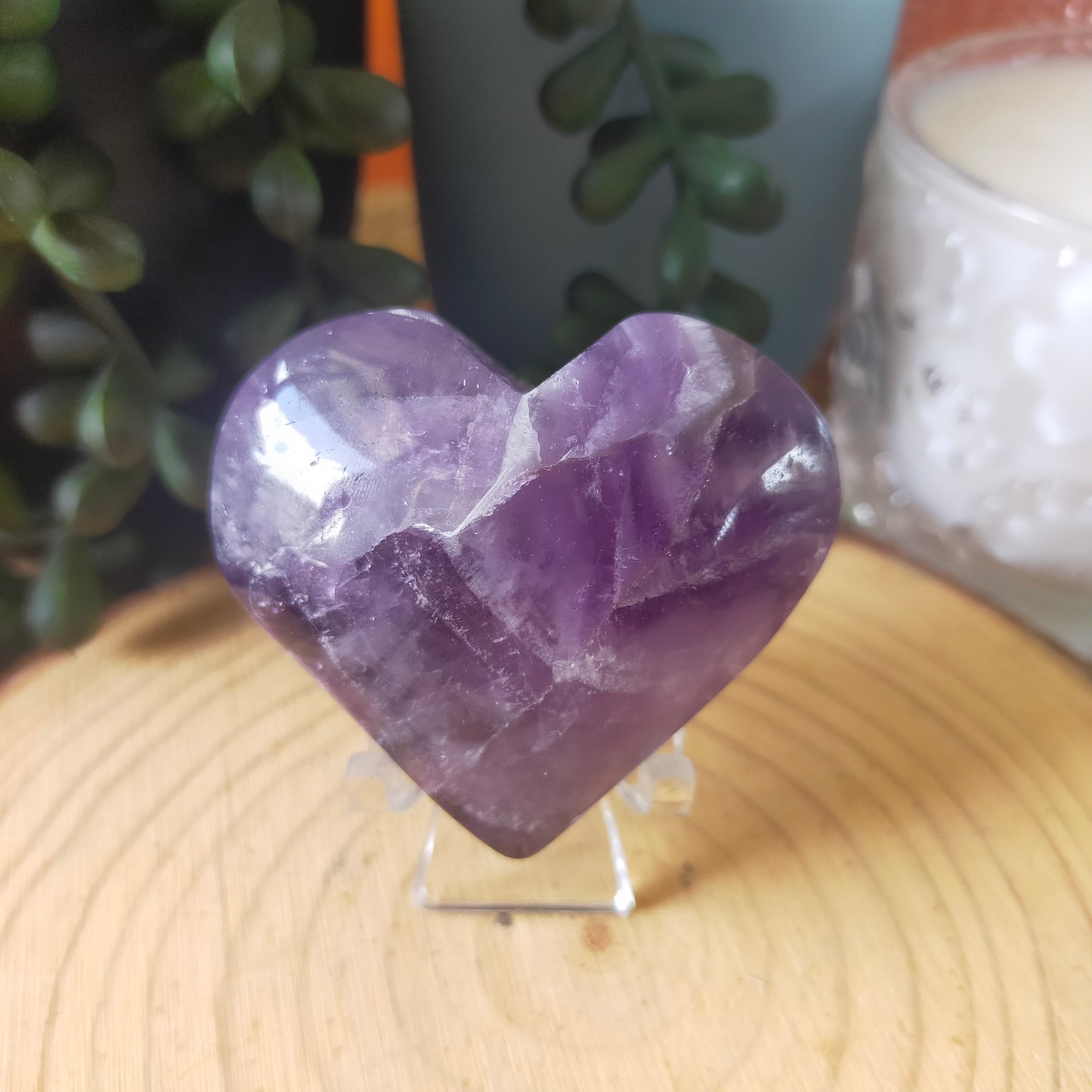 Chevron Amethyst Heart