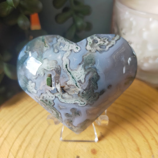 Moss Agate Heart