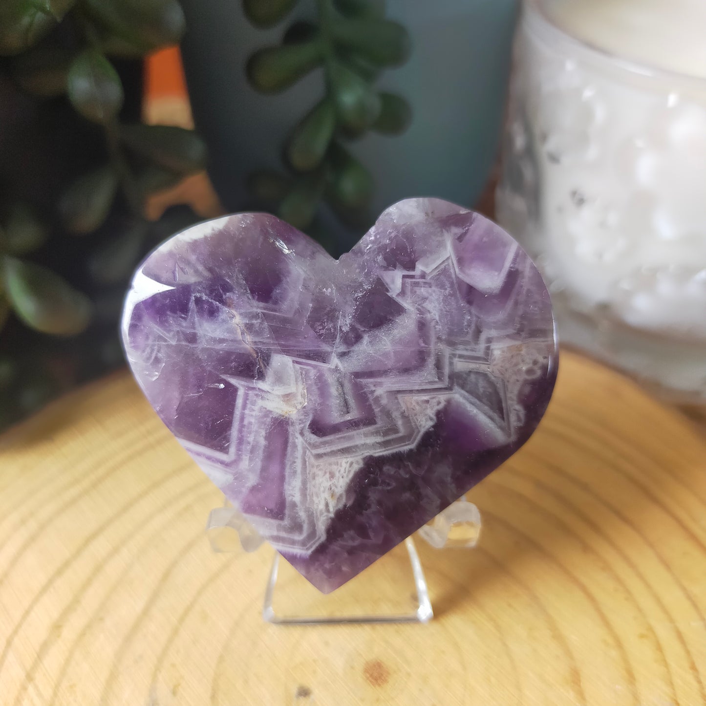 Chevron Amethyst Heart