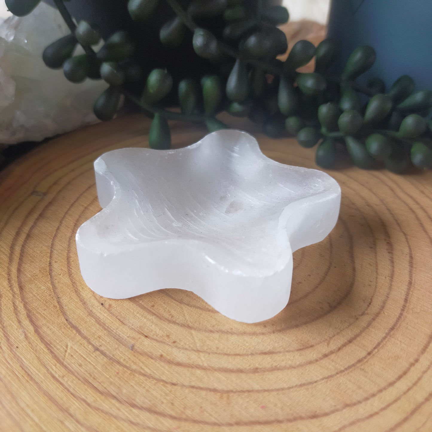 Satin Spar Flower Bowl